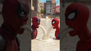 A cidade foi invadida por uma enchente de Algo branco😏😂🤪 #marvel #crianças #spiderman #avengers