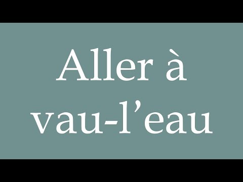 How to Pronounce ''Aller à vau-l’eau'' (Going down the drain) Correctly in French