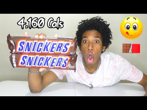2LB GIANT Snickers Candy Bar Challenge (4,160 Calories)