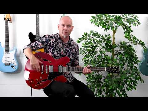 Vintage VSA500CR ReIssued Semi Hollow Body Guitar - Cherry Red image 9