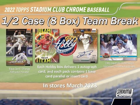 2022 STADIUM CLUB CHROME 1/2 Case (8 Box) Team Break #2 eBay 04/05/23
