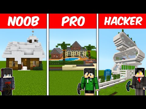 NOOB vs PRO vs HACKER: Modern House Build Challenge | Minecraft! (Tagalog)