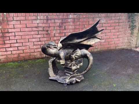 Large Cast Aluminium Dragon Sculpture (With Audio Description)