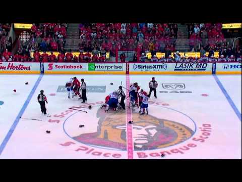 Montreal Canadiens and Ottawa Senators Brawl at Centre Ice - May 5 2013 1080p