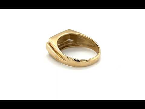 9ct Yellow Gold Diamond Set Signet Ring - 03230006 | Johnsons Jewellers