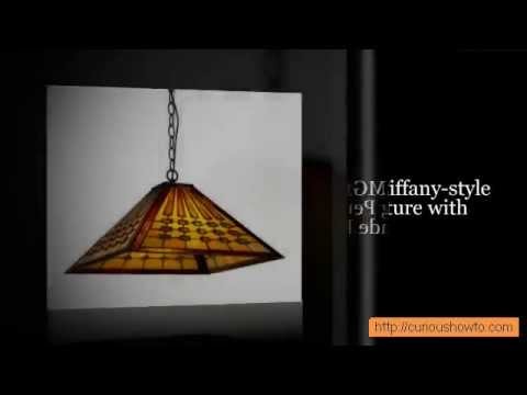 CHLOE Lighting CH3215MG18 DH2 Tiffany style Mission 2 Light Ceiling Pendant Fixture with 18 Inch Sha