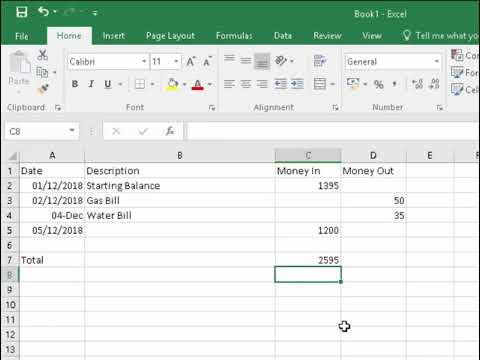 Part of a video titled Excel Create an Income and Expenditure Spreadsheet - YouTube