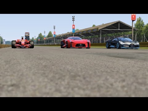 Ferrari F1 F2007 vs Nissan Concept 2020 Vision GT vs Bugatti Divo