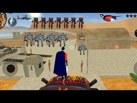 Vegas Crime Simulator (Army Base Capture by 🚗 Robot Car) SuperHero Fight Robot Car - Gameplay HD