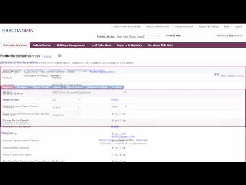Creating User Profiles With Ebscoadmin Tutorial