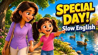 🌸 Mom and Daughter's Special Day | Slow English Conversation for Beginners