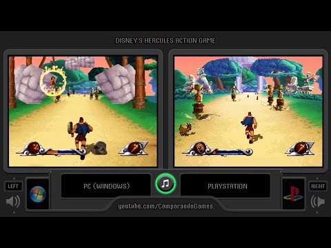 Disney's Hercules (Pc vs Playstation) Side by Side Comparison (Hercules Action Game)