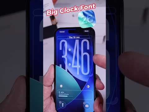 iOS 26 Big Clock Font on Lock Screen iPhone #iphone #ios26