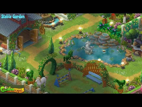 Gardenscapes | Austin's Mansion | Gameplay | Restoring Stable Garden |