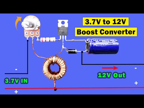 Make DIY Boost converter 3.7v to 12v, Step up voltage adjustable converter