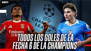¡QUÉ JORNADA VIVIMOS! TODOS LOS GOLES DE LA FECHA 6 DE LA UEFA CHAMPIONS LEAGUE 2025/26