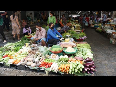 Amazing Many Fresh Varieties Vegetable & Food @Phsa Boeng Trabek - Morning Vegetable Food Market
