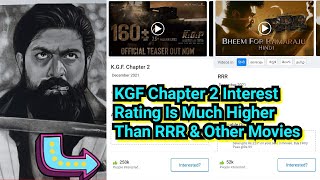 KGF Chapter 2 Interest Rating Is Much Higher Than RRR & Other Movies On 2021 On BookMyShow