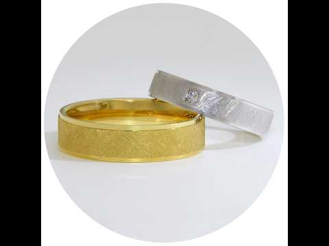 Verighete Aur 14 k Duo Textura Ice Diamant Natural | Prague