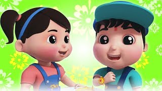 Happy Happy Raksha Bandhan | Hindi Rhyme | रक्षा बंधन | Brother Sister Festival | Hindi Balgeet