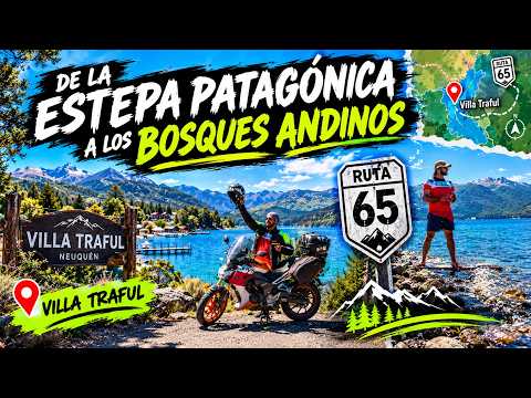 VILLA TRAFUL🏞️: AGUAS TURQUESAS, MONTAÑAS Y VERDES BOSQUES #motoaventura #patagonia  #motovlog