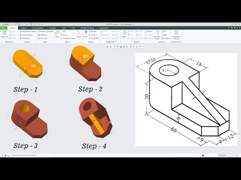 #1 Part Design In Creo Parametric 7.0 Tutorial For Beginner | 3D Part Design In Creo 7.0