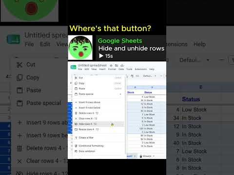 Hide and Unhide Rows in Google Sheets