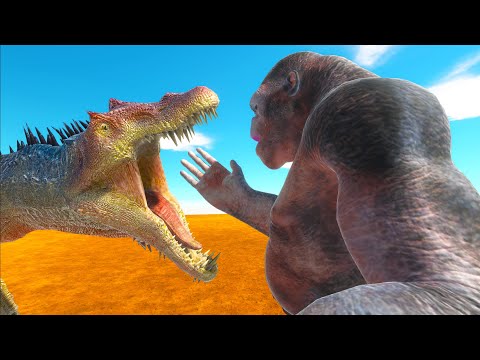 HOW MANY PRIMATES DEFEAT SPINOSAURUS   Animal Revolt Battle Simulator