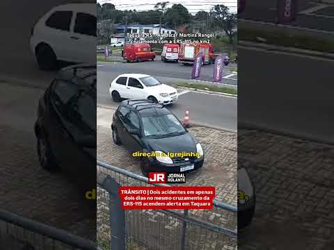 Dois acidentes em apenas dois dias no mesmo cruzamento da ERS-115 acendem alerta em Taquara RS