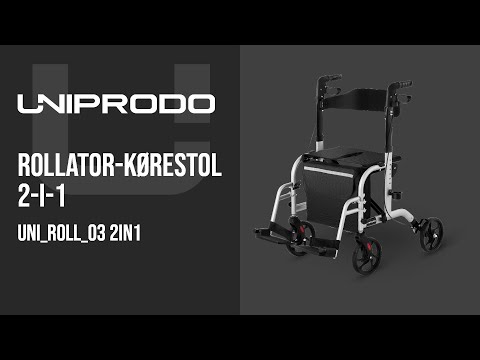 Produktvideo - Rollator-kørestol 2-i-1 - sølv - 120 kg