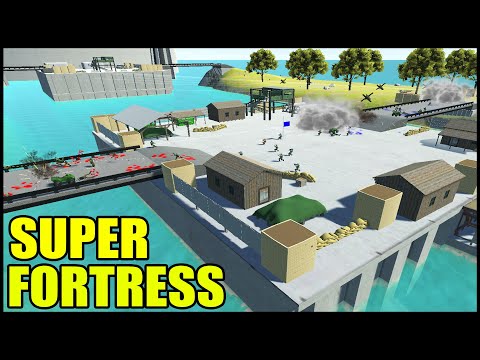 Island SUPER FORTRESS Surrounded by Bridges! - Ravenfield: Battle Simulator