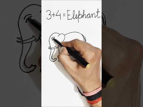 elephant drawing | How to draw an elephant |  from number 3 and 4 | hathi ka drawing | easy drawing
