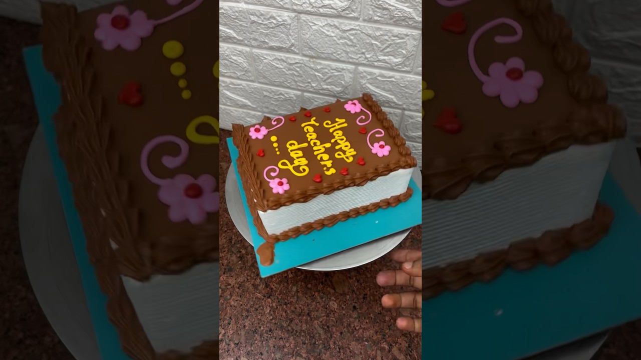 Chocolate cake / teacher day, cake, decorating ideas #youtubeshorts #shorts #teachersdaycakes