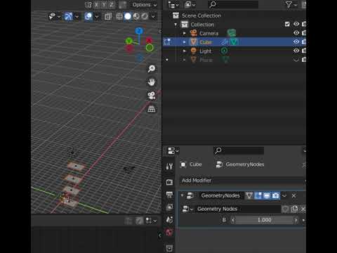 Array of objects with growing distance with geometry nodes