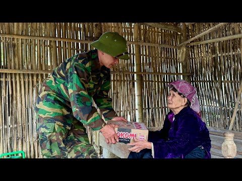 The young soldier helps an old man who lives alone in the mountains.