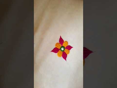 flower rangoli 🌼#daily rangoli designs#rangoli designs#ytshorts#viral#relaxing@yatharth&moms world
