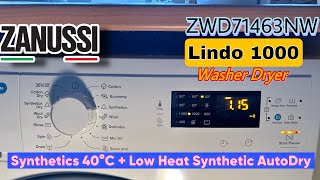 Zanussi Lindo 1000 ZWD71463NW Washer Dryer - Synthetics 40ºC Super Quick + Synthetics AutoDry