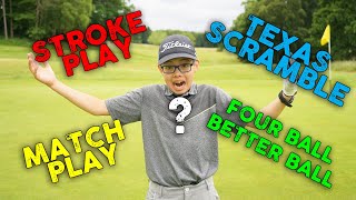 Golf Scoring Methods Explained!! Stroke play, match play, Texas scramble all explained in this video