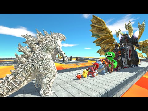 Godzilla White vs Ghidorah LAVA DEATH RUN - Animal Revolt Battle Simulator