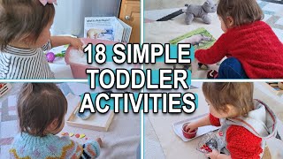 18 SUPER SIMPLE TODDLER ACTIVITIES AT HOME! | Quick and Easy Montessori at Home Toddler Activities