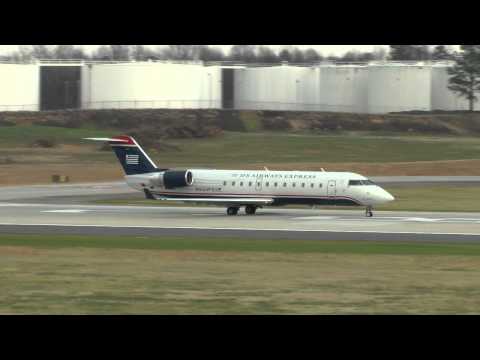 US Airways Express CRJ-200ER taking off at CLT 1/01/2012