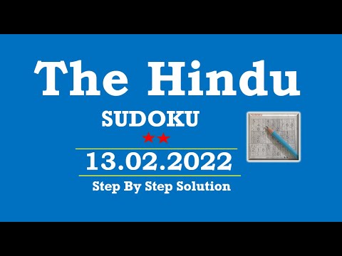 The Hindu  Sudoku Feb 13, 2022 - 2 Star - The Solution