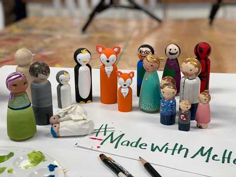 Peg Dolls - Made with McHarper Week 1, episode 2 - art tutorials crafts at home