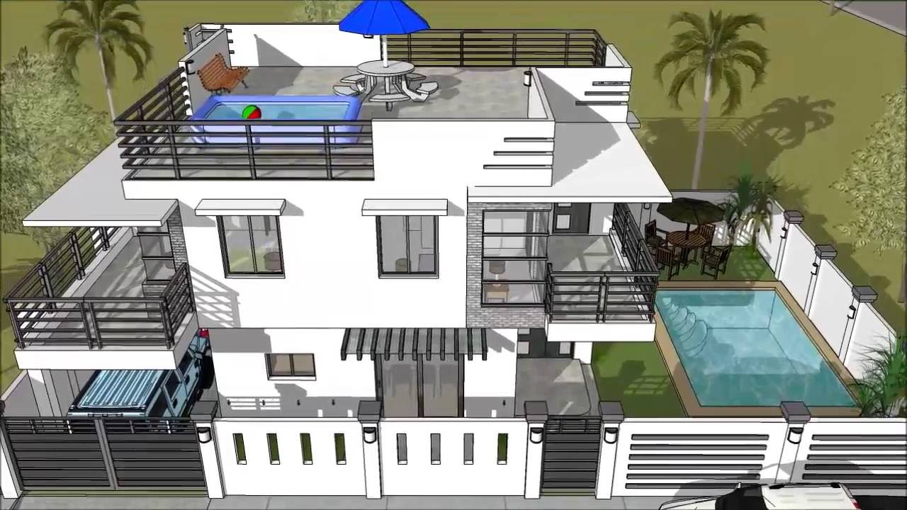 Modern 2 Storey House with Roofdeck & Swimming Pool