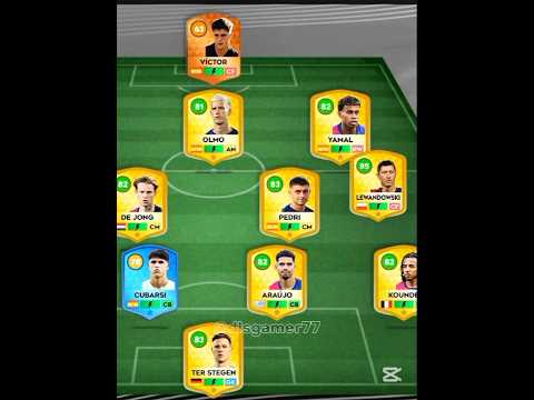 Barcelona squad | 4-2-3-1 formation dream league soccer 2025 mobile #shorts #dls25 #pes #viral