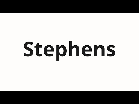 How to pronounce Stephens