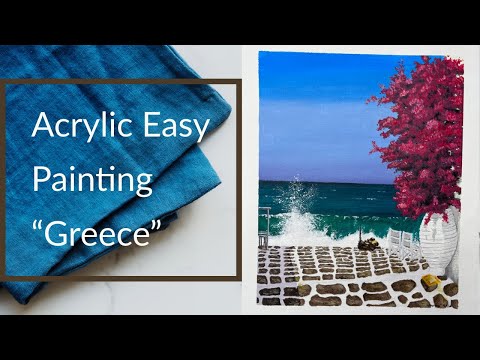 Realistic Greece | Easy Acrylic painting | Timelapse | EP - 44