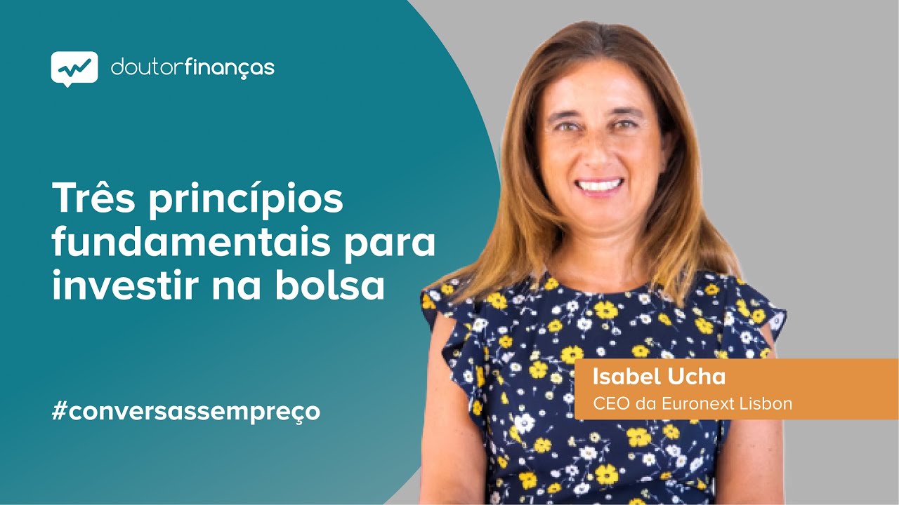 Imagem de um pc portátil onde se vê o programa Conversas sem Preço com a entrevista a Isabel Ucha, CEO da Euronext Lisbon