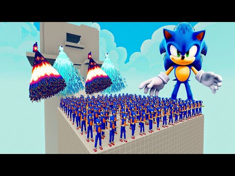 100x SONIC +1x GIANT vs 4x EVERY GOD   Totally Accurate Battle Simulator TABS