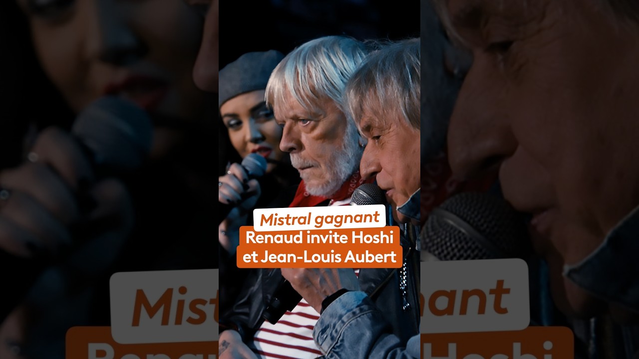 Miniature de la vidéo « Mistral gagnant » : Renaud invite Hoshi et Jean-Louis Aubert sur scène du film Renaud, 50 ans de chansons